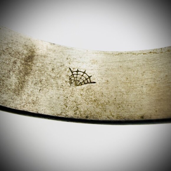 Vintage Hopi Sterling Overlay Cuff Bracelet – Spiderweb Hallmark - Picture 2 of 6